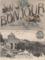 CHARLEVILLE  2 CPA : Un Bonjour - Le Vieux Moulin Et Le Canal Des Tanneris - Charleville