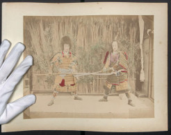 Fotografie Unbekannter Fotograf Und Ort, Theater Schauspieler Kabuki, Samurai, To Challenge, Rückseite Maruyama Park  - Beroemde Personen