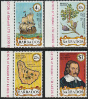 THEMATIC HISTORY:  350th ANNIV. OF FIRST SETTLEMENT. 17th CENTURY SAILING SHIP, TREE AND FRUIT, OGILVY'S MAP  - BARBADOS - Sonstige & Ohne Zuordnung