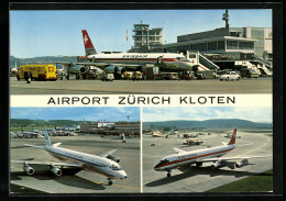 AK Zürich-Kloten, Flughafen Mit Jets Der Swissair, Scandinavian Und Air Canada  - Autres & Non Classés