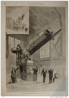 Le Télescope Gigantesque De L'Observatoire - Page Original 1875 - Historical Documents