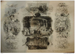 Le Voyage Du Prince De Galles Dans L'Inde - Fêtes De Bombay - Page Original Double 1875 - Documents Historiques
