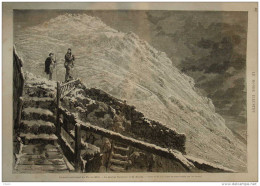 Le Point Culminant Du Pic Du Midi - Le Général Nansouty Et M. Baylac - Page Original 1875 - Documents Historiques
