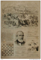 Pau - Jeu Du Polo Dans La Plaine De Bilhères - Page Original 1875 - Documenti Storici