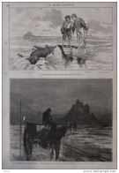 La Découverte Du Cadavre Sur La Grève Au Gué De L'Épine - Le Drame De Tombelaine  - Page Original 1875 - Documents Historiques