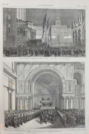 L'inauguration De Monument De Manin à Vanise - Translation Des Cendres De Manin - Page Original - 1875 - Historical Documents