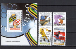 Tanzania 1989 Olympic Games Calgary Set Of 4 + S/s With Winners Overprint MNH - Winter 1988: Calgary