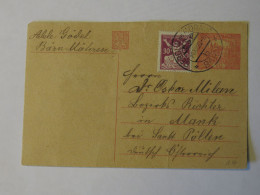 CZECHOSLOVAKIA STARE MESTO NA SEV. MORAVE POSTAL CARD TO AUSTRIA 1920 - Autres & Non Classés