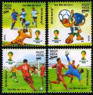 INDIA 2014 FIFA WORLD CUP COMPLETE SET OF 4V STAMPS MNH - Nuovi