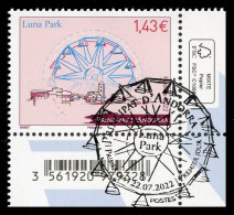 ANDORRA ANDORRE (2022) Luna Park, Parc D’attractions, Amusement Park, Noria, Grande Roue, Wheel  First Day + Mint - Used Stamps