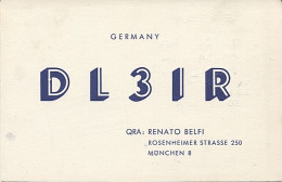 X120875 CARTE QSL RADIO AMATEUR DL3IR ALLEMAGNE GERMANY DEUTSCHLAND MUNCHEN EN 1954 - Radio Amateur