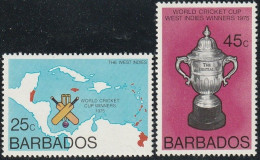 THEMATIC SPORT:  WEST INDIAN VICTORY IN WORLD CRICKET CUP. MAP OF CARIBBEAN AND CUP   -  BARBADOS - Cricket