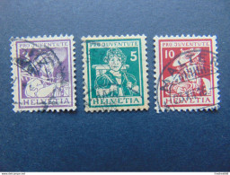 Très Belle Série Des N°. 130 à 132 (Philex) Oblitérés - Pro Juventute 1916 - Used Stamps