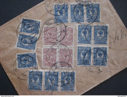 RUSSIA RUSSIE РОССИЯ STAMPS COVER 1922 Registered Mail RUSSIE TO ITALY OVER STAMPS FULL RRR RIF.TAGG. (13) - Lettres & Documents