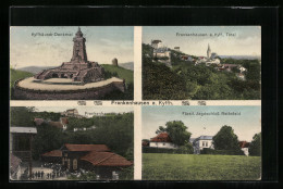 AK Frankenhausen A. Kyffh., Kyffhäuser-Denkmal, Unteres Bad Und Fürstl. Jagdschloss Rathsfeld  - Caza