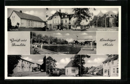 AK Bomlitz /Lüneburger Heide, Guts- U. Gästehaus, Badeanstalt, Turnhalle, Verwaltungsgebäude  - Lüneburg