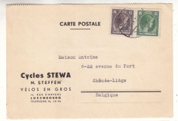 Luxembourg - Carte Postale De 1945 - Oblit Luxembourg - Exp Vers Chênée Liege - - Briefe U. Dokumente