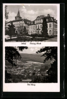 AK Bad König, Schloss Und Chirurgische Klinik, Gesamtansicht Vom Berg Aus  - Bad König