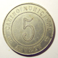 Casino Municipal - Annecy - Grand Module - 5 Francs - Casino