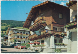 Saalbach: PEUGEOT 404, MERCEDES L319, VW1200  KÄFER/COX, DKW 3=6 - Pension Mitterer - (Österreich/Austria) - PKW