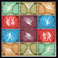 LIBYA 1964; Jeux Olympiques Tokyo; Timbres Non Dentelé Tenant, Tete Beche, 2 X YT 246-251; MNH, Neuf ** - Libia