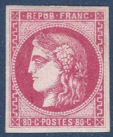 FRANCE Bordeaux N°49b* (case 2 Du Bloc Report) 80c Rose Vif Belles Marges Grande Fraicheur TTB Signé R.CALVES - 1870 Emisión De Bordeaux