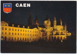 CPSM / CPM 10.5 X 15 Calvados CAEN Eglise Abside De L'église Saint-Etienne Et La Mairie Illuminés - Caen