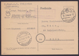 Ulzburg/Holstein: P671, O, Bedarf, Landpost,"Kisdorferwohld über Ulzburg", 11.2.46 - Cartas & Documentos