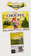 Étiquettes De Bière Belge " CHOUFFE 40 Ans " Grosse Caisse Sapins Brasserie Chapeau (776)_eb341 - Beer