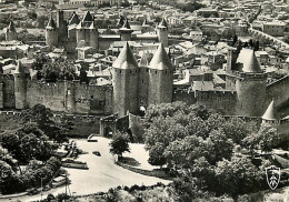 11 - Carcassonne - Vue Générale Aérienne - La Porte Narbonnaise - Automobiles - Bus - Mention Photographie Véritable - C - Carcassonne