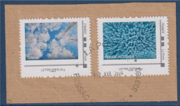 MonTimbraMoi Sur Fragment TVP LV 2 Adhésifs Oblitérés Cadre Philaposte Issus Collector Les Exclusifs Hiver Les Arbres - Used Stamps