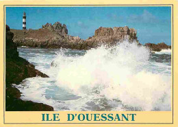 29 - Ile D'Ouessant - La Cote Rocheuse - Le Phare De Créac'h - Effet De Vagues - Flamme Postale - Voir Scans Recto Verso - Ouessant