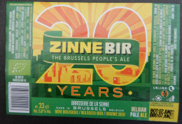 Bier Etiket (6t2), étiquette De Bière, Beer Label, Zinnebir 20 Years Brouwerij De La Senne - Beer