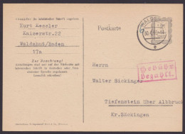 Waldshut: P835 I, O, Bedarf Mit Ra "Gebühr Bezahlt", Handschr. "6", 30.4.46 - Covers & Documents