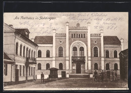 AK Goldingen, Rathaus Mit Passanten  - Latvia