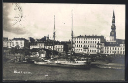 AK Riga, Hafen Mit Segelschiff  - Latvia