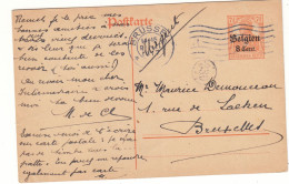 Belgique - Carte Postale De 1917 - Entier Postal - Oblit Brüssel - Exp Vers Bruxelles - Cachet Du Facteur - - OC26/37 Zonas Iniciales