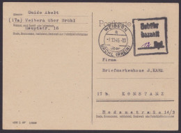 Weibern: Bedarfskarte, O, Ra "Gebühr Bezahlt", 7.10.46, Selten - Covers & Documents