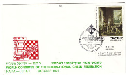 Israël - Lettre De 1976 - Oblit Haifa - Congrès Internationnal D'échecs - Peinture - Musée - - Cartas & Documentos