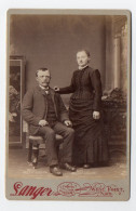 W9G11/ Kabinettfoto Ehepaar Atelier Sanger West Point Nebraska USA Ca.1900 - Autres & Non Classés