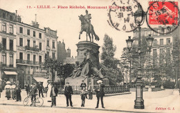 FRANCE - Lille - Vue Sur La Place Richebé - Monument Faidherbe - Animé - Statue - Vue Générale - Carte Postale Ancienne - Lille