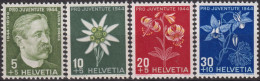 1944 Schweiz Pro Juventute ** Mi:CH 439-442, Yt:CH 399-402, Zum:CH J109-112, Numa Droz Und Alpenblumen - Unused Stamps