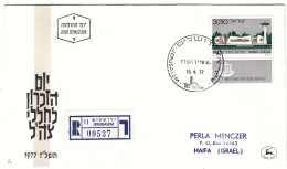 Israël - Lettre Recom De 1977 - Oblit Jerusalem - Exp Vers Haifa - - Storia Postale