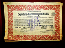 Exploitatie-Maatschappij Noembing 1927 Share Certificate Rubber Exploitations,Dutch East Indies. - Agriculture