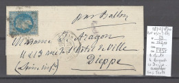 France - Ballon Monté - LE BAYARD- 28/12/1870 Pour Dieppe - Guerre De 1870