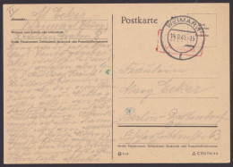 Weimar: Bedarfskarte, O, Roter Ra "Gebühr Bezahlt", 14.9.45 - Storia Postale