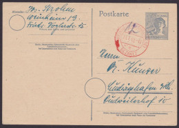 Weinheim: P962, O, Bedarf, Roter K2 "bezahlt2, Handschr. "12", Sehr Selten, 13.7.48 - Lettres & Documents