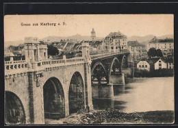 AK Maribor / Marburg, Flusspartie Mit Bücke Und Teilansicht  - Slovenia