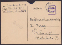Witten: P905, O, Bedarfskarte, O, Ra "Gebühr Bezahlt", 6.5.46 - Lettres & Documents