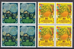 Liechtenstein MNH Set In Blocks Of 4 Stamps - 1981